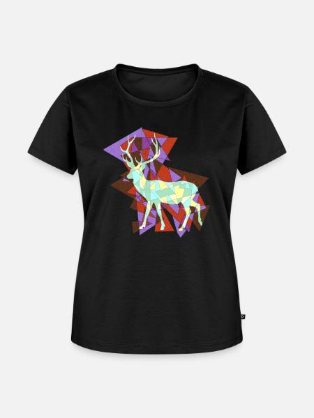 Hirsch - Abstrakt - Frauen Premium Bio T-Shirt - Schwarz