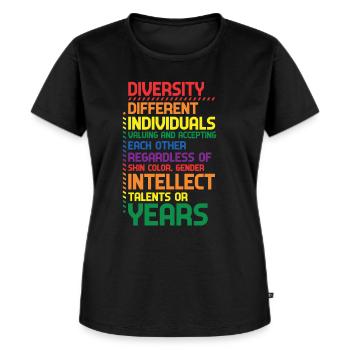 Buntes Regenbogen Vielfalt Diversity Definition - Frauen Premium Bio T-Shirt - Schwarz - Vorne - Selfina (174cm)