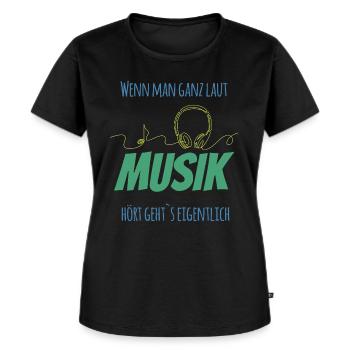 Musik Laut - Frauen Premium Bio T-Shirt - Schwarz - Vorne - Selfina (174cm)