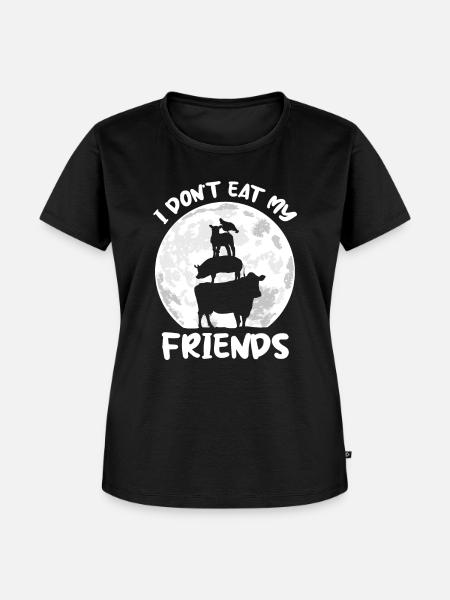Vegetarisch Vegan Vegetarier Geschenk - Frauen Premium Bio T-Shirt - Schwarz