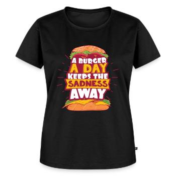 Burger - Frauen Premium Bio T-Shirt - Schwarz - Vorne - Selfina (174cm)