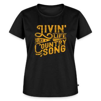 Country music - Women's Premium Organic T-shirt - black - Front - Selfina (174cm)