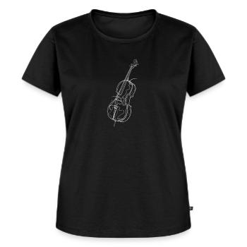 Cello - one line drawing - Frauen Premium Bio T-Shirt - Schwarz - Vorne - Selfina (174cm)