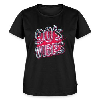 90er Jahre - Frauen Premium Bio T-Shirt - Schwarz - Vorne - Selfina (174cm)