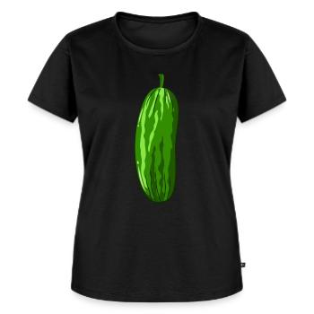 Gurke - Frauen Premium Bio T-Shirt - Schwarz - Vorne - Selfina (174cm)