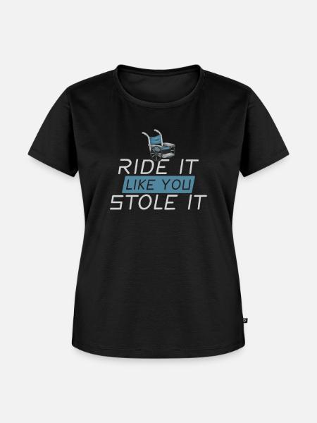 Rollstuhl Handicap Lustig - Frauen Premium Bio T-Shirt - Schwarz