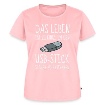 Humour de bureau Funny USB Flash Drive Office Fun Computer - T-shirt Premium bio Femme - rose - Devant - AI Model Female 172 dark (172cm)