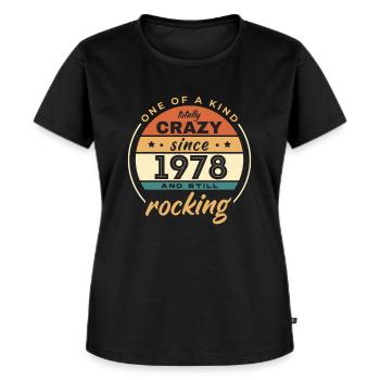 Unique en son genre totalement fou depuis 1978 Rocking - T-shirt Premium bio Femme - noir - Devant - Selfina (174cm)