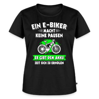 Ebike Elektrofahrrad E-Bike Pedelec Ebiker - Frauen Premium Bio T-Shirt - Schwarz - Vorne - Selfina (174cm)