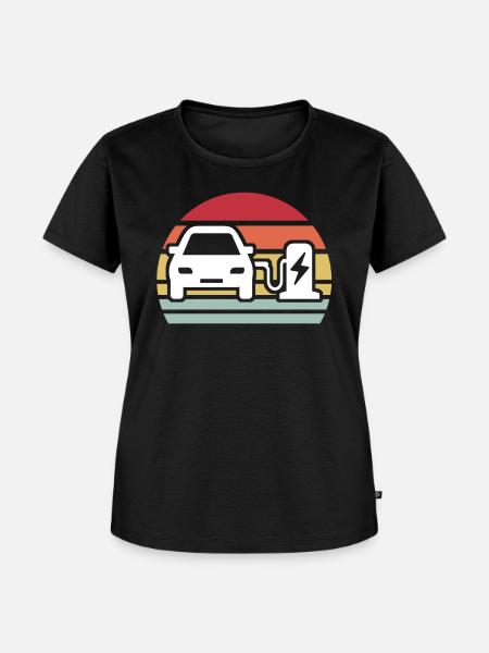 Eauto E-Auto Elektro Auto - Frauen Premium Bio T-Shirt - Schwarz