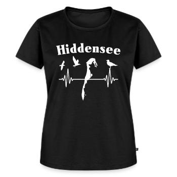 Hiddensee EKG Ostsee Insel - Frauen Premium Bio T-Shirt - Schwarz - Vorne - Selfina (174cm)