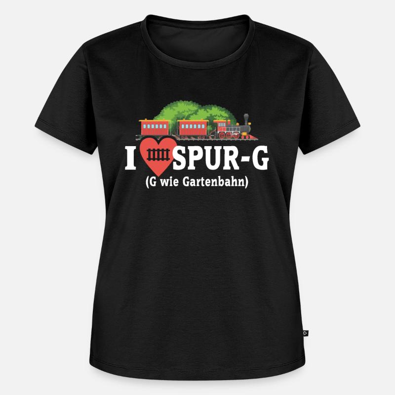 Gartenbahn Spur G Eisenbahn Garten Gartenbahner - Frauen Premium Bio T-Shirt - Schwarz