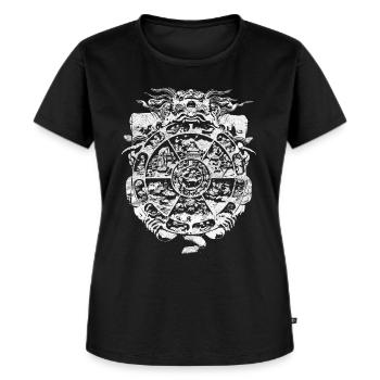 samsara - Frauen Premium Bio T-Shirt - Schwarz - Vorne - Selfina (174cm)