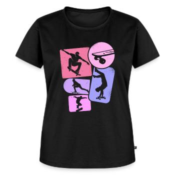 Skateboarder Girl Skater Frauen Skateboard Mädchen - Frauen Premium Bio T-Shirt - Schwarz - Vorne - Selfina (174cm)