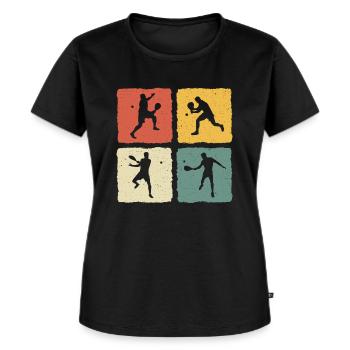 retro padel - T-shirt Premium bio Femme - noir - Devant - Selfina (174cm)
