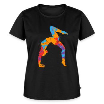 Turnerin bunt Gymnastik Handstand Kinder Turnen - Frauen Premium Bio T-Shirt - Schwarz - Vorne - Selfina (174cm)