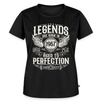 Jahrgang 1967 geboren Legenden Geburtstag Geschenk - Frauen Premium Bio T-Shirt - Schwarz - Vorne - Selfina (174cm)