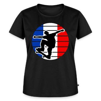Skateboarding Frankreich - Frauen Premium Bio T-Shirt - Schwarz - Vorne - Selfina (174cm)