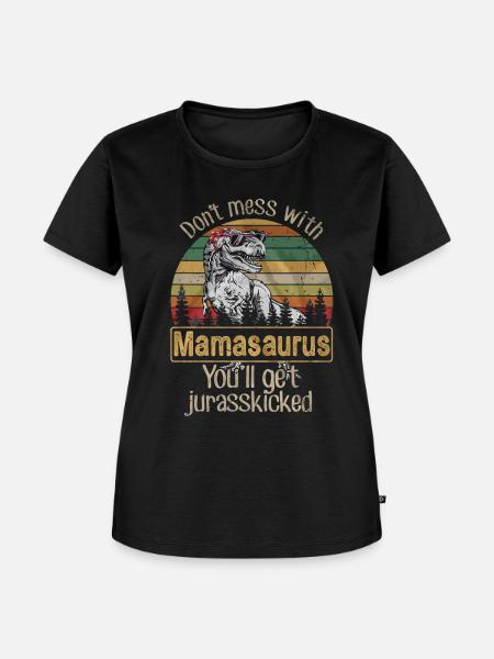Ne plaisante pas avec la chemise mamasaurus - Ekologisk premium-T-shirt dam - svart