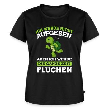Ich Werde Nicht Aufgeben Läufer Schildkröte Laufen - Frauen Premium Bio T-Shirt - Schwarz - Vorne - Selfina (174cm)
