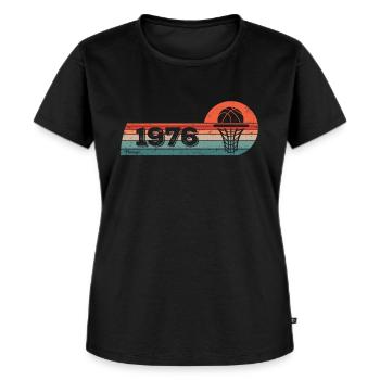 Matchs de basket-ball nés en 1976 Anniversaire - T-shirt Premium bio Femme - noir - Devant - Selfina (174cm)