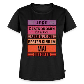 Restaurant Wirt Geburtstag Mai geboren - Frauen Premium Bio T-Shirt - Schwarz - Vorne - Selfina (174cm)
