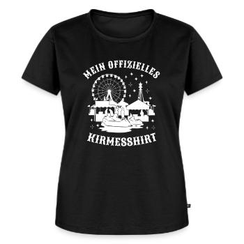 Kirmesshirt Jahrmarkt Volksfest Rummelplatz - Frauen Premium Bio T-Shirt - Schwarz - Vorne - Selfina (174cm)