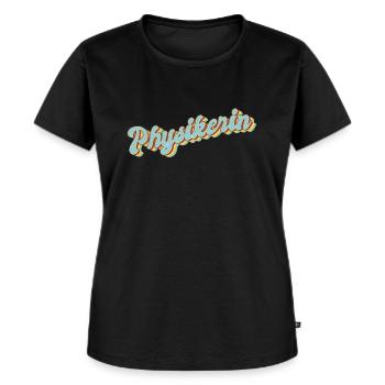 Physik Abschluss-Geschenk Physikerin - Frauen Premium Bio T-Shirt - Schwarz - Vorne - Selfina (174cm)