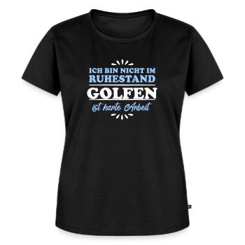 Ruhestand Rentner Pensioner Golf - Frauen Premium Bio T-Shirt - Schwarz - Vorne - Selfina (174cm)