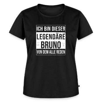 Je suis cette légende pour Bruno - T-shirt Premium bio Femme - noir - Devant - Selfina (174cm)
