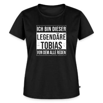 Ich bin dieser legendäre für Tobias - Frauen Premium Bio T-Shirt - Schwarz - Vorne - Selfina (174cm)