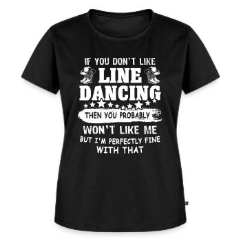Line Dance Line Dancing - Frauen Premium Bio T-Shirt - Schwarz - Vorne - Selfina (174cm)