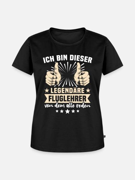 Fluglehrer Sprüche - Frauen Premium Bio T-Shirt - Schwarz