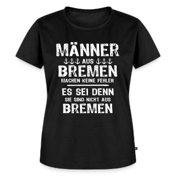 Bremen Sprüche Bremer - Frauen Premium Bio T-Shirt - Schwarz - Vorne - Selfina (174cm)