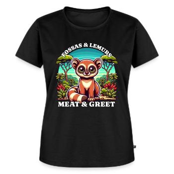 Lémuriens Fossas - T-shirt Premium bio Femme - noir - Devant - Selfina (174cm)