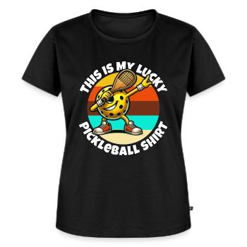 Pickleball - T-shirt Premium bio Femme - noir - Devant - Selfina (174cm)