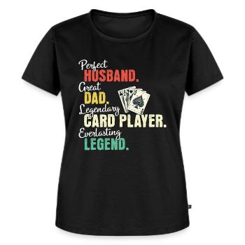 Kartenspieler Papa - Frauen Premium Bio T-Shirt - Schwarz - Vorne - Selfina (174cm)