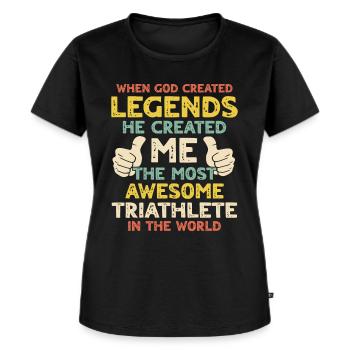 Triathlet - Frauen Premium Bio T-Shirt - Schwarz - Vorne - Selfina (174cm)