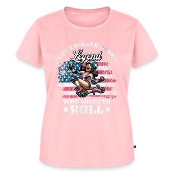 Joueur américain de roller derby - T-shirt Premium bio Femme - rose - Devant - AI Model Female 172 dark (172cm)