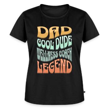 Papa Wellness Coach - Frauen Premium Bio T-Shirt - Schwarz - Vorne - Selfina (174cm)