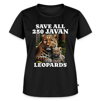 Save Java Leopard - Frauen Premium Bio T-Shirt - Schwarz - Vorne - Selfina (174cm)