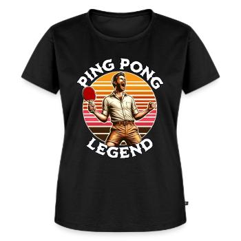 Légende du ping-pong - T-shirt Premium bio Femme - noir - Devant - Selfina (174cm)