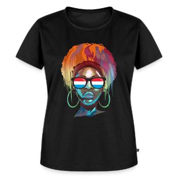 Luxembourg - T-shirt Premium bio Femme - noir - Devant - Selfina (174cm)
