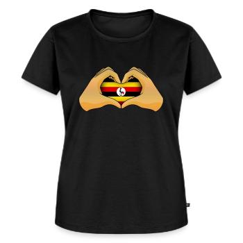 Uganda - Women's Premium Organic T-shirt - black - Front - Selfina (174cm)