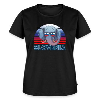 Slovenia - Women's Premium Organic T-shirt - black - Front - Selfina (174cm)