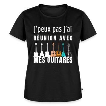 Cadeau Guitare - T-shirt Premium bio Femme - noir - Devant - Selfina (174cm)