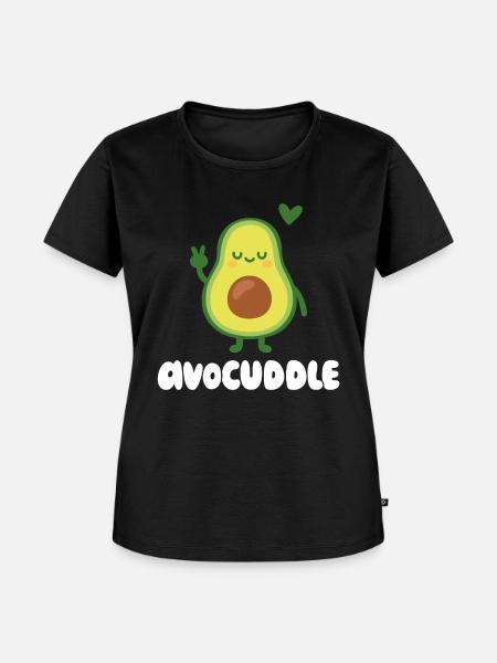 Avocuddle Peace Avocado Design - Frauen Premium Bio T-Shirt - Schwarz