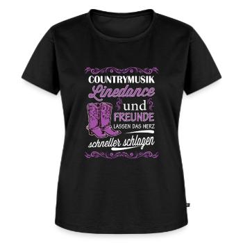Linedance - Frauen Premium Bio T-Shirt - Schwarz - Vorne - Selfina (174cm)