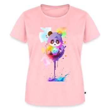 Panda - Frauen Premium Bio T-Shirt - Rosa - Vorne - AI Model Female 172 dark (172cm)