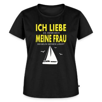 Ich Liebe meine Frau - Frauen Premium Bio T-Shirt - Schwarz - Vorne - Selfina (174cm)